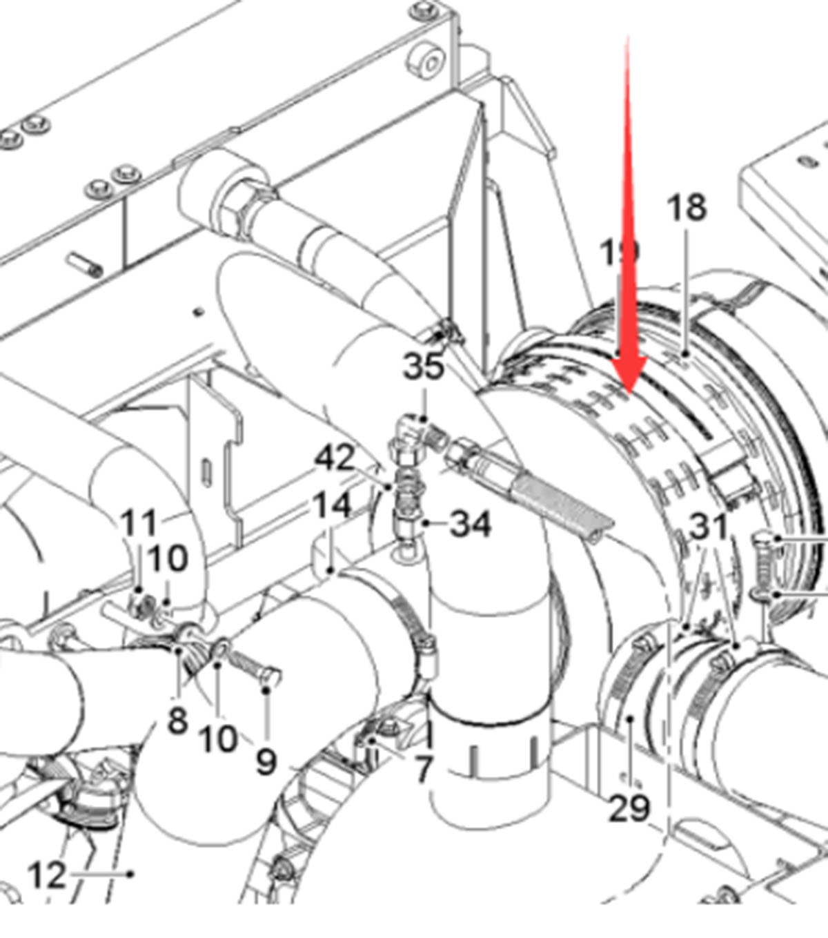铣刨机进口空滤总成199571
